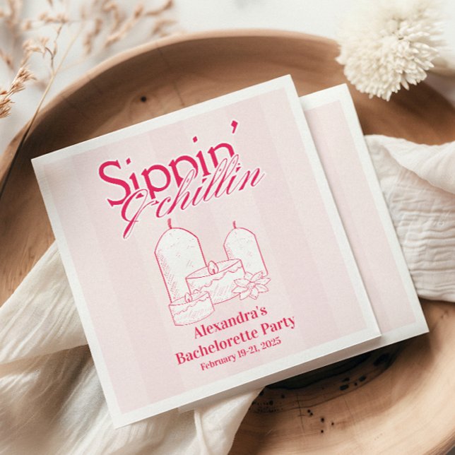 Flickor Borta Mild Bachelorette Itinerary Party Pappersservett (Skapare uppladdad)