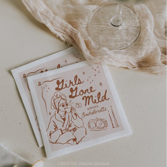 Flickor Borta Mild Bachelorette Party Decor Pappersservett (Girls Gone Mild)