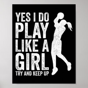 Flickor Bysketbyll Player Clothes Citattecken Glif Poster