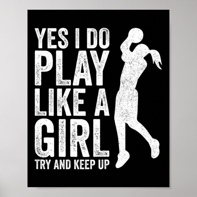 Flickor Bysketbyll Player Clothes Citattecken Glif Poster (Framsidan)