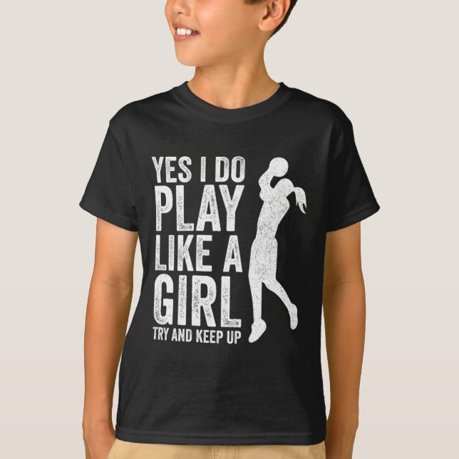 Flickor Bysketbyll Player Clothes Citattecken Glif T Shirt (Framsida)