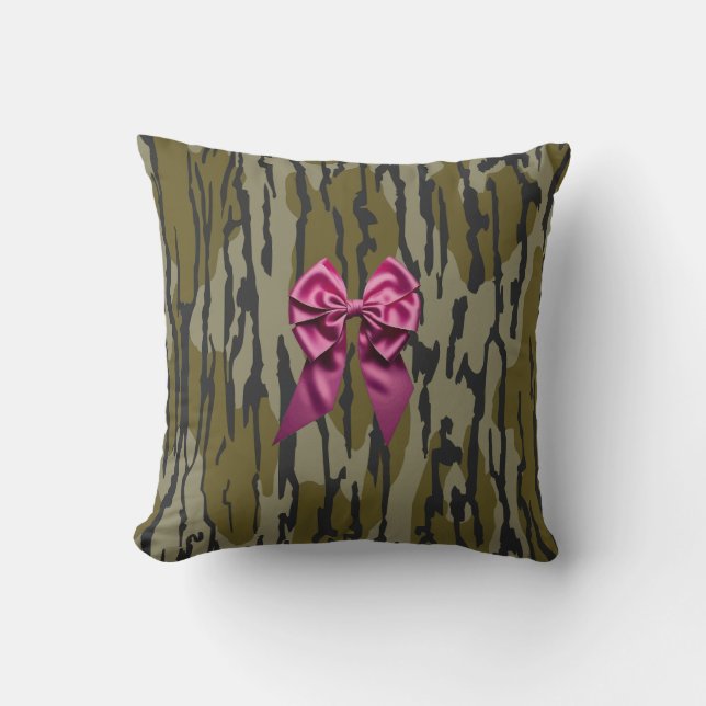 Flickor Camo Rosa Band Rosett Nedersta Land Camo Kudde (Framsida)
