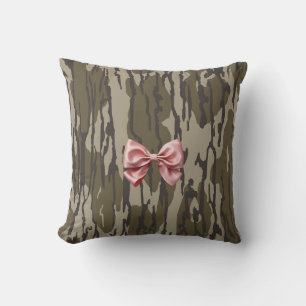Flickor Camo Rosa Band Rosett Nedersta Land Camo Kudde