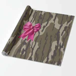 Flickor Camo Rosa Band Rosett Nedersta Land Camo Presentpapper