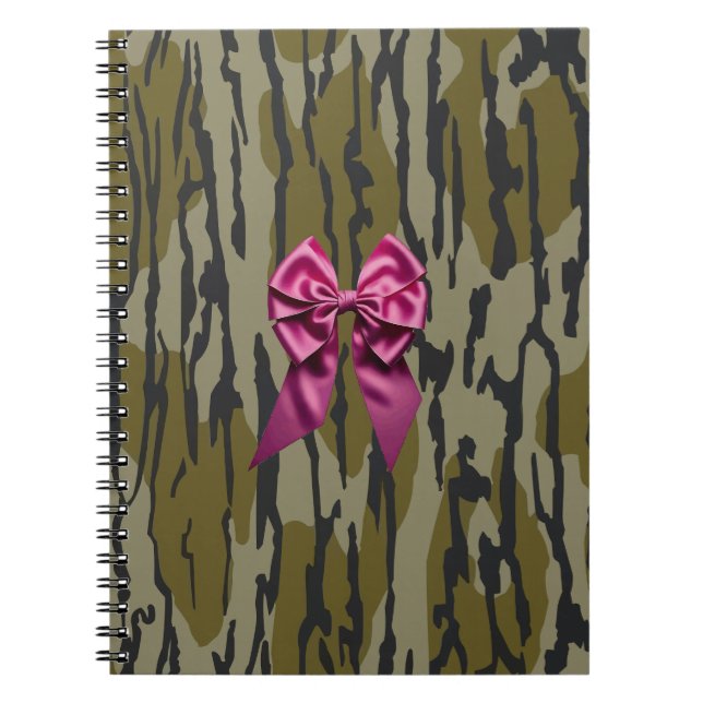 Flickor Camo Rosa Band Rosett Nedersta Lands Camo Anteckningsbok (Framsidan)