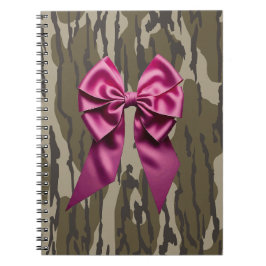 Flickor Camo Rosa Ribbon Bow Bottomland Camo Anteckningsbok
