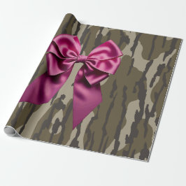Flickor Camo Rosa Ribbon Bow Bottomland Camo Presentpapper