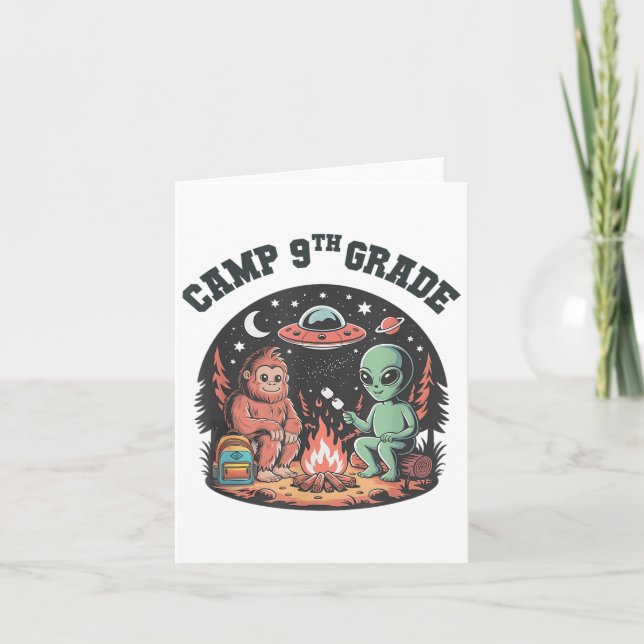 Flickor Camp Nith Klass Bigfoot Campground Alien C Kort (Framsida)