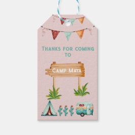 Flickor campar i födelsedagsfesten äventyr slumber presentetikett