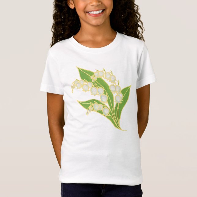 Flickor Cap-sleged T-shirt: Lily of the Valley T-shirt (Framsida)