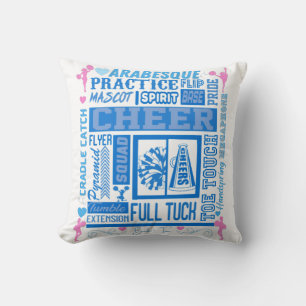 Flickor Cheerlead Typography in Blue and Rosa Kudde
