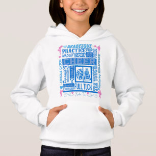 Flickor Cheerlead Typography in Blue and Rosa T Shirt