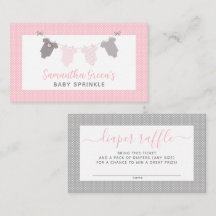 Flickor Clothesline diaper raffle biljett