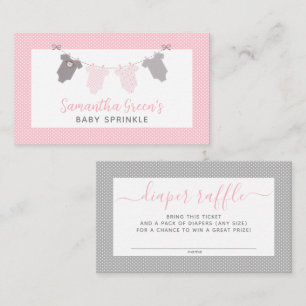 Flickor Clothesline diaper raffle biljett