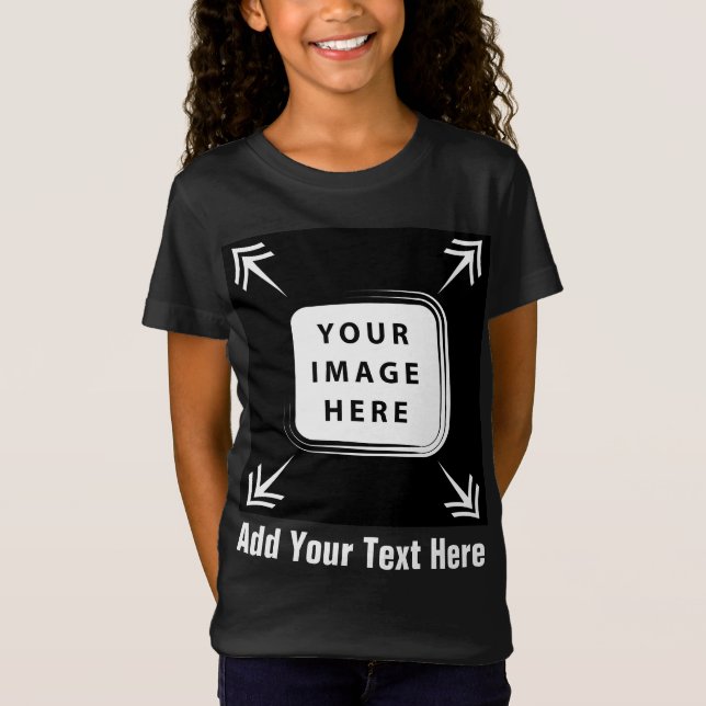 Flickor Clothing Add Image Photo Template Girl You T Shirt (Framsida)