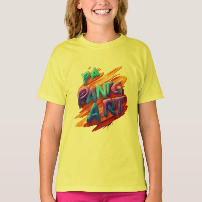 Flickor Clothing PA PANTG ART Girls Kids T-Shirt (Framsida)