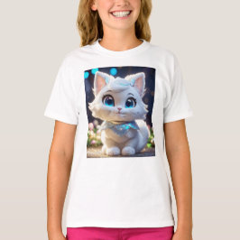 Flickor Clothing Template Kitten Girls Kids T Shirt
