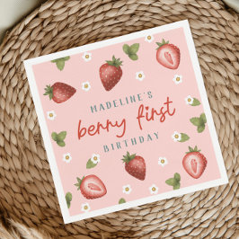 Flickor Cute Berry First Summer Kids 1:a födelseda Pappersservett