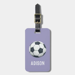 Flickor, cute Lila Football Sports Kids Bagagebricka