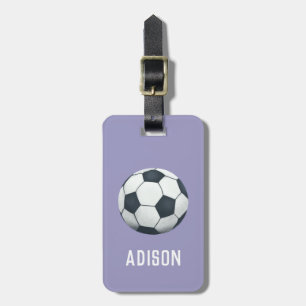 Flickor, cute Lila Football Sports Kids Bagagebricka