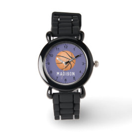 Flickor Cute Lila Sports Basketball Kids Armbandsur