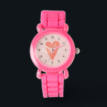 Flickor Cute och Girly Watercolor Rosa Heart Kids Armbandsur<br><div class="desc">De här söta och visuella barnen har ett rosa vattenfärgshjärta med tydliga siffror och kan vara personlig med dina flickor namn. Perfektens giriga gåva till ett barn eller småbarn som lär sig att berätta för tiden!</div>