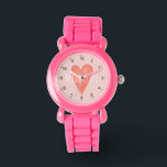 Flickor Cute och Girly Watercolor Rosa Heart Kids Armbandsur<br><div class="desc">De här söta och visuella barnen har ett rosa vattenfärgshjärta med tydliga siffror och kan vara personlig med dina flickor namn. Perfektens giriga gåva till ett barn eller småbarn som lär sig att berätta för tiden!</div>