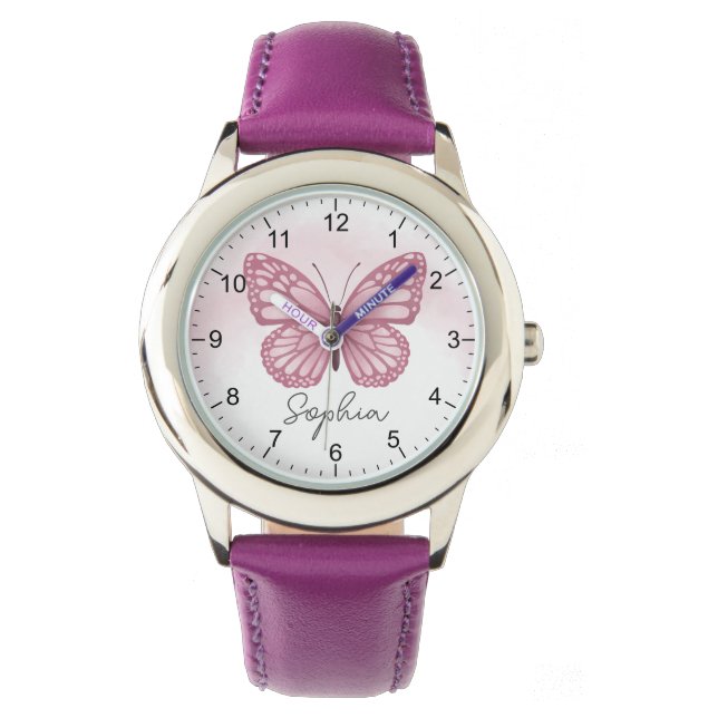 Flickor Cute och Whimsical Butterfly Kids Armbandsur (Framsida)