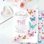 Flickor Cute Rosa Lila Butterfly Kids 2:a födelsed Inbjudningar<br><div class="desc">Den här söta och flickvänliga inbjudan till andra födelsedag har en magisk Watercolor-butterfly-design, med fjärilar och blommor, med en passande design på baksidan, och kan vara personlig med all information du behöver för ditt barns andra party i en vismisk typografi. Perfektens lila och rosa bjuder på din lilla födelsedag, anpassade...</div>