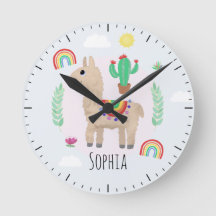 Flickor Cute Rosa Rainbow Llama Alpaca Kids Nurser