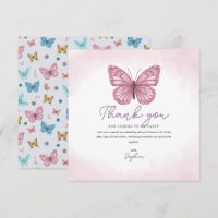 Flickor Cute Rosa Watercolor Butterfly Kids