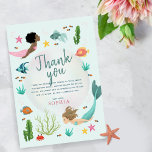 Flickor Cute under Sjöjungfrun Sea Birthday Tack Kort<br><div class="desc">Det här söta tjejerna på födelsedagen är ett tack för att du har ett kort med en sjöjungfru under havsbilden, med fisk, sjögräs, bubblor och en krabba. Kortet har en passande magisk sjöjungfru mönster på baksidan och ger områden där du kan lägga till ett tackmeddelande. Perfekt för all vismisk sjöjungfru...</div>
