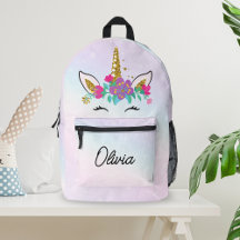 Flickor, Cute Unicorn och Watercolor Rainbow Anpas