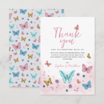 Flickor Cute Whimsime Rosa Butterfly Baby Shower