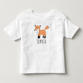 Flickor Cute Woodland Forest Fox och Namn T Shirt