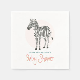 Flickor Cute Zebra Safari Baby Shower Pappersservett