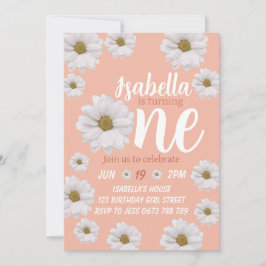 Flickor-daisyns första födelsedagsinbjudan inbjudningar