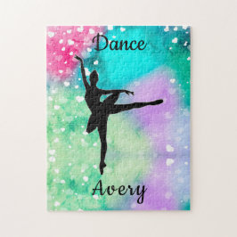 Flickor Dance Watercolor med Flytande hjärdar Pussel
