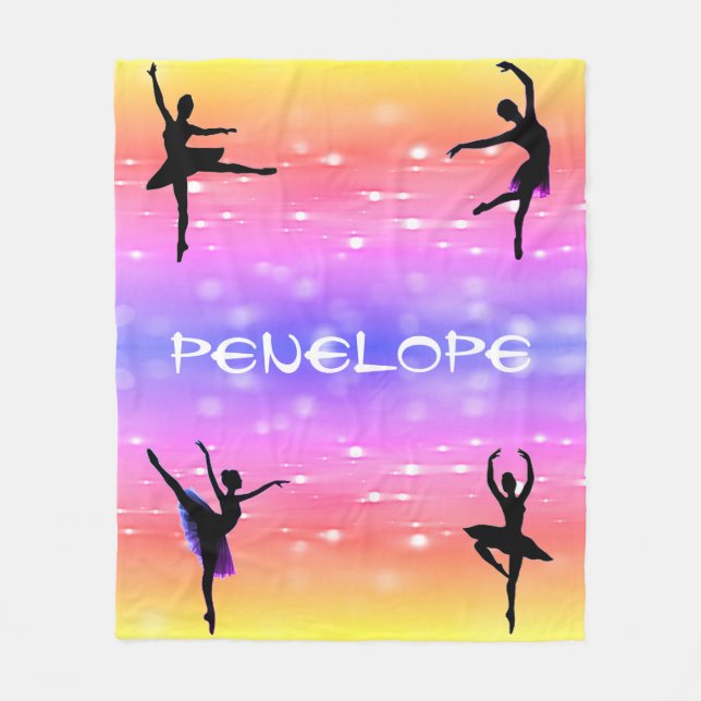 Flickor Dansar Regnbåge Fleecefilt (Framsidan)