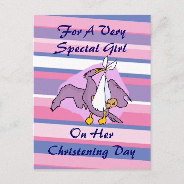 Flickor Dop Fågel Vykort (Framsida)