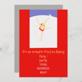 Flickor eller tonåring Ice Skating party Inbjudningar