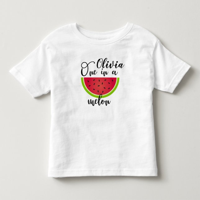 Flickor en i en melon första födelsedag T-Shirt (Framsida)