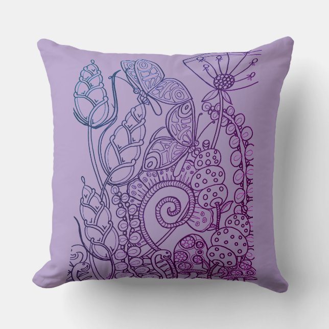 Flickor fantasyblomma butterfly gingham-kudde kudde (Framsida)