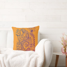Flickor fantasyblomma butterfly gingham-kudde kudde