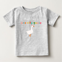 Flickor Färgglada Söt En Dum Gås 1-årsdag T Shirt
