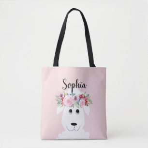 Flickor Farm Lamb Whimsical Watercolor Sheep & Nam Tygkasse