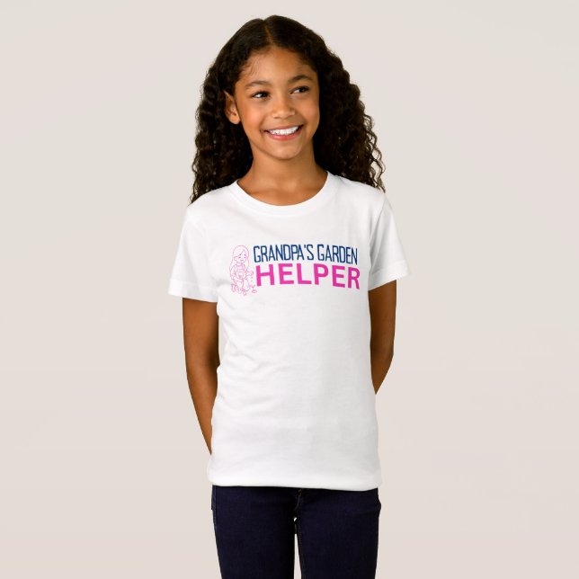 Flickor Farmors Trädgårdshjälp T-Shirt (Hel framsida)