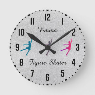 Flickor Figur Skater/isskal Rund Klocka