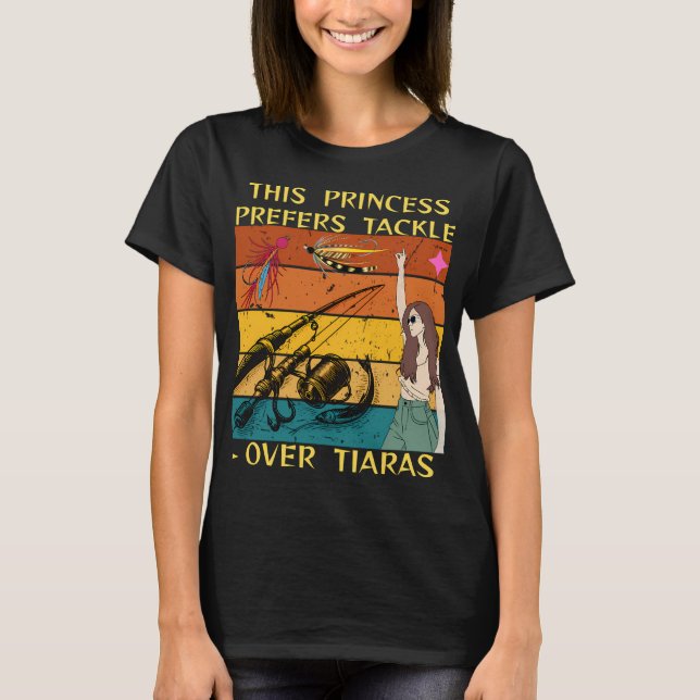Flickor fiskar öringabborre t shirt (Framsida)