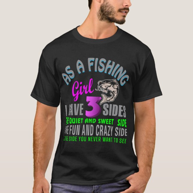 Flickor Fiske T Shirt (Framsida)